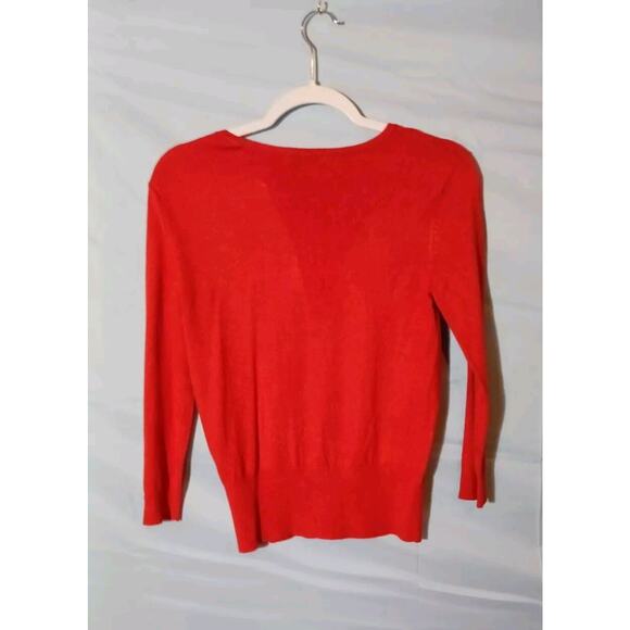 Premise Studio Cardigan Small Long Sleeve Sweater w/ Fancy Buttons Burnt Orange - Picture 2 of 9